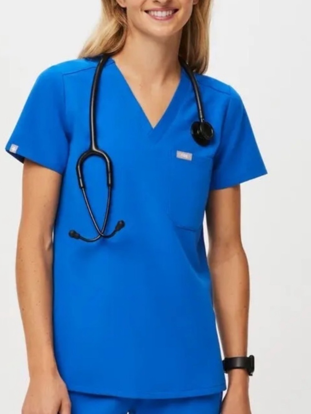 Figs Catarina One-Pocket Scrub Top in 
Royal Blue